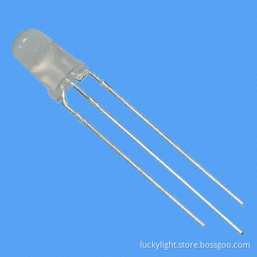 5mm Bi-color 3-pin LED Lamp, 625nm Hi-efficiency Red, 570nm Yellow Green